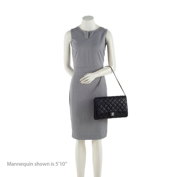 Chanel Matte Caviar Leather Chain Flap Clutch Bag - Picture 5 of 14